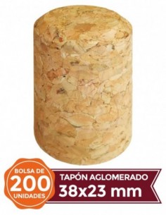 Agglomerated Cork Stopper 38x23 200u