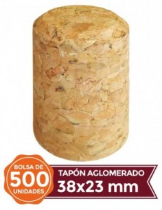 Agglomerated Cork Stopper 38x23 500u